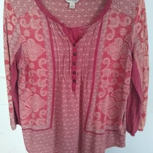 🥶 2 for $10 SaleLucky Brand 3/4 sleeve Boho top S